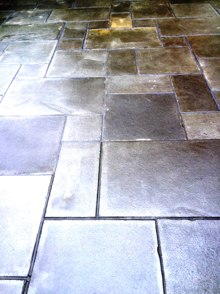Limestone patio after renovation in Ipswich