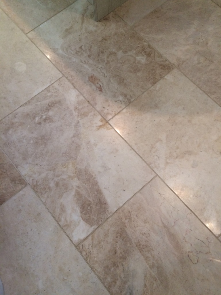 Polished Marble Floor Elmswell Before Cleaning