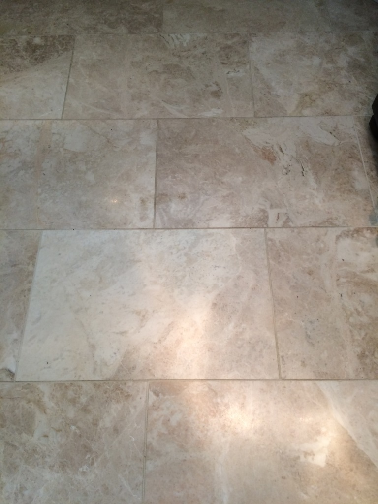 Polished Marble Floor Elmswell Before Cleaning