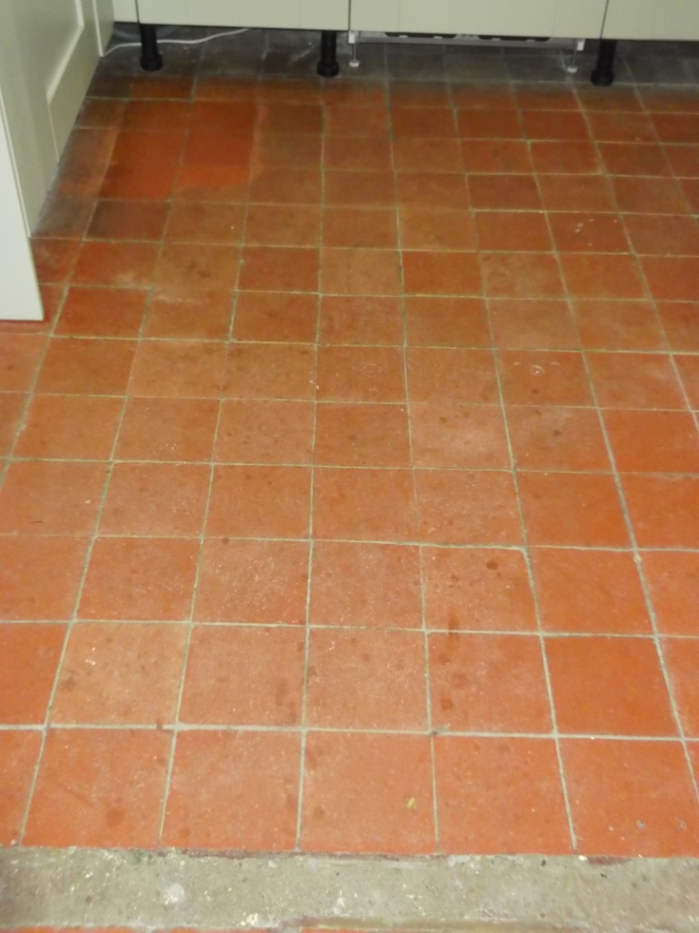 Quarry Tile Flooring Before Cleaning