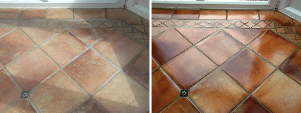 Terracotta Tile in Cringleford before after
