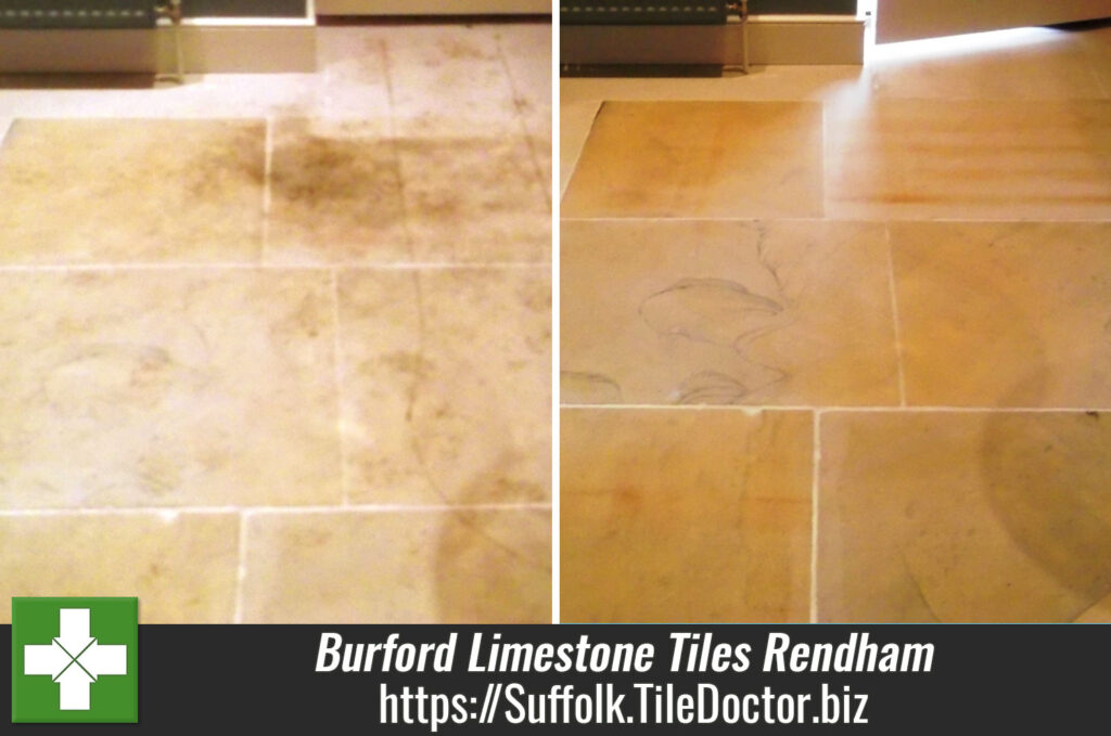 Cleaning Burford Limestone Tiles in Rendham, Suffolk