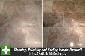 Cleaning, Polishing and Sealing a Marble floor and Wall Tiles in Elmswell