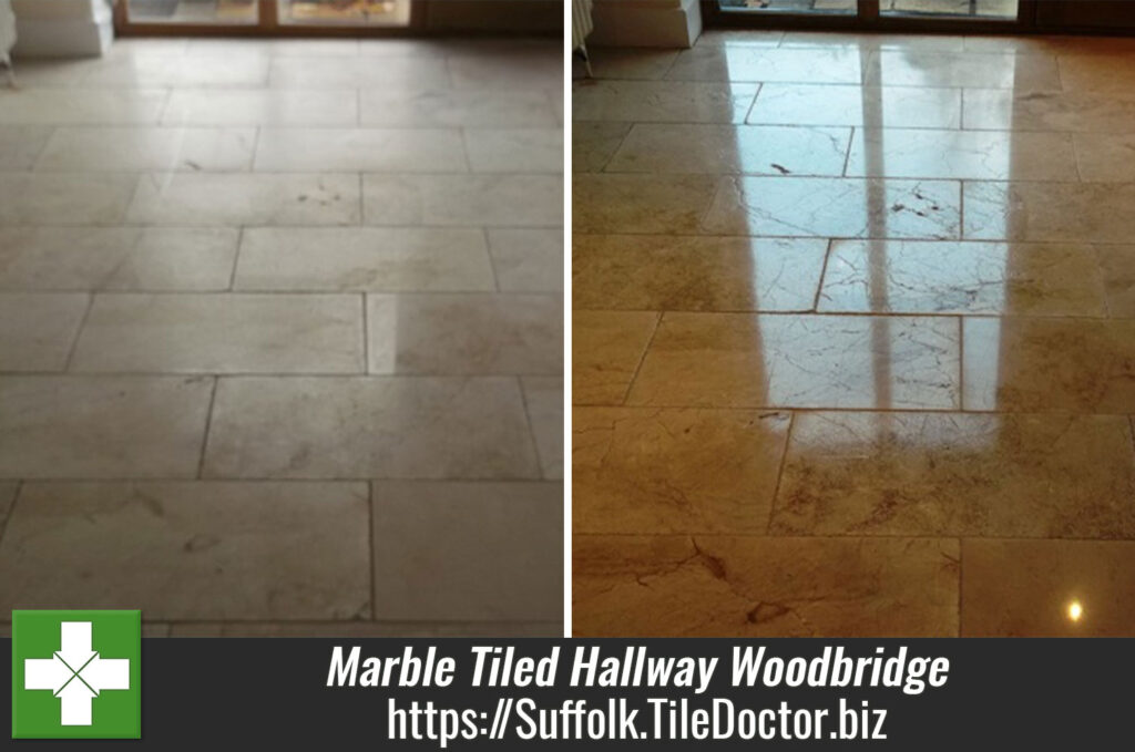 Marble Tiled Hallway in Woodbridge, Suffolk