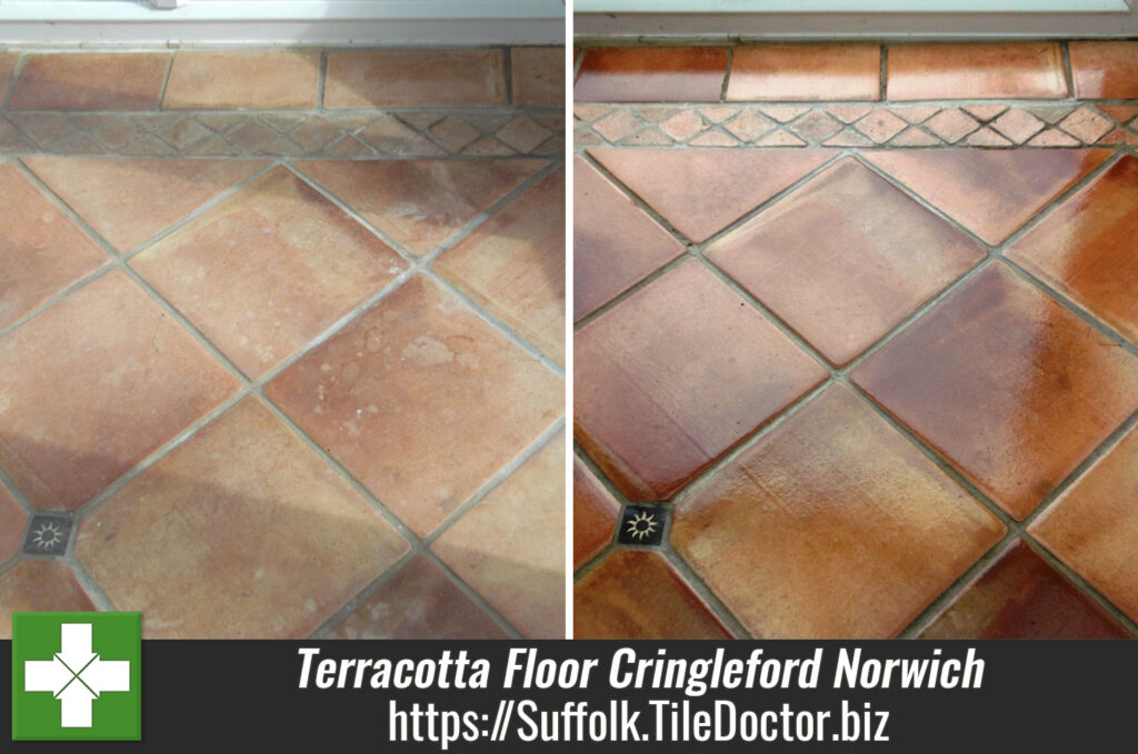 Terracotta Tiled Floor Maintained in Cringleford, Norwich