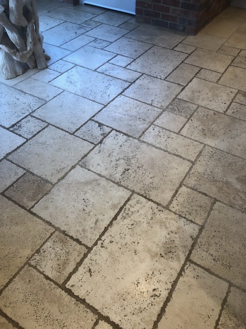 Travertine Floor Before Cleaning Great Green Thurston