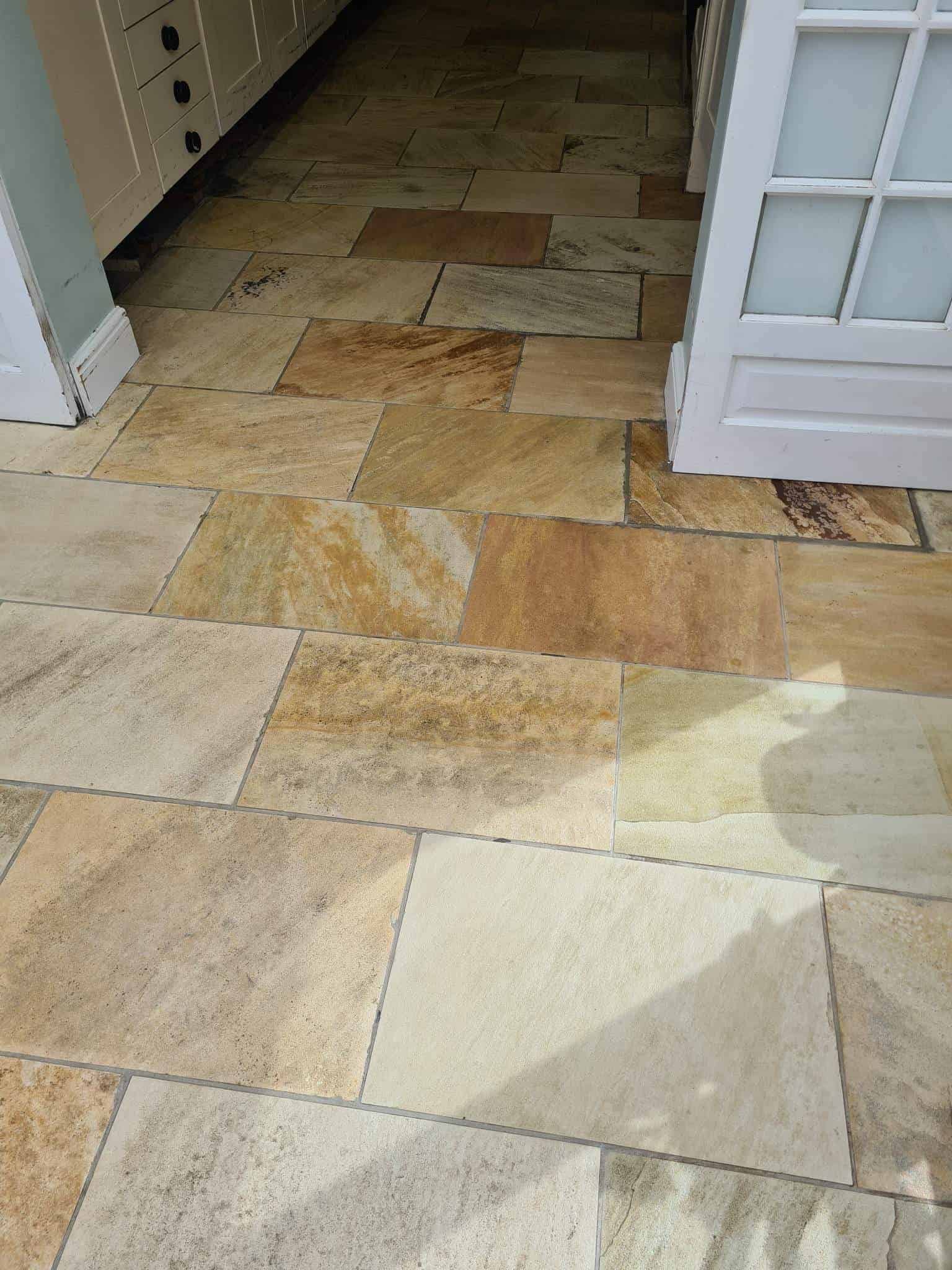 Sandstone Kitchen Floor After Cleaning Ipswich