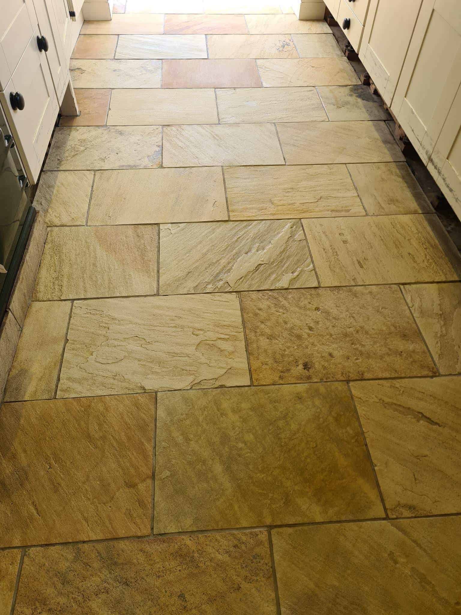 Sandstone Kitchen Floor After Cleaning Ipswich