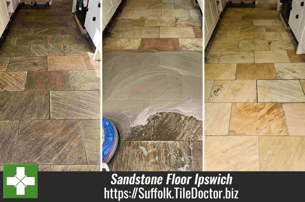 Sandstone Kitchen Floor Renovation Ipswich