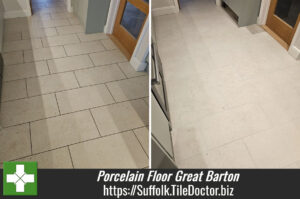 Textured Porcelain Tiled Kitchen Floor Renovation Great Barton